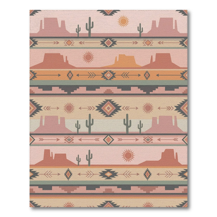 Southwestern Desert Landscape Sun Cactus Rug