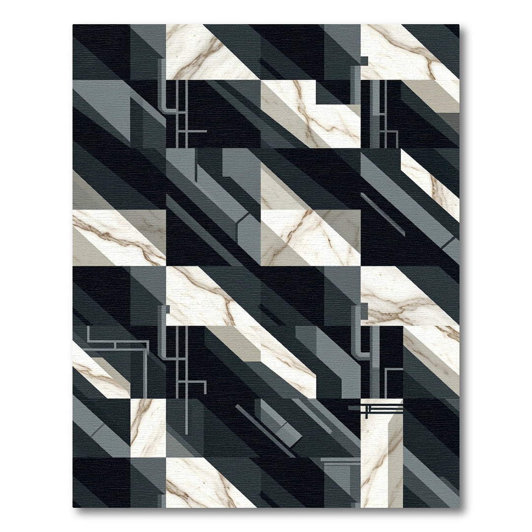 Geometric Marble Abstract Lines Rug