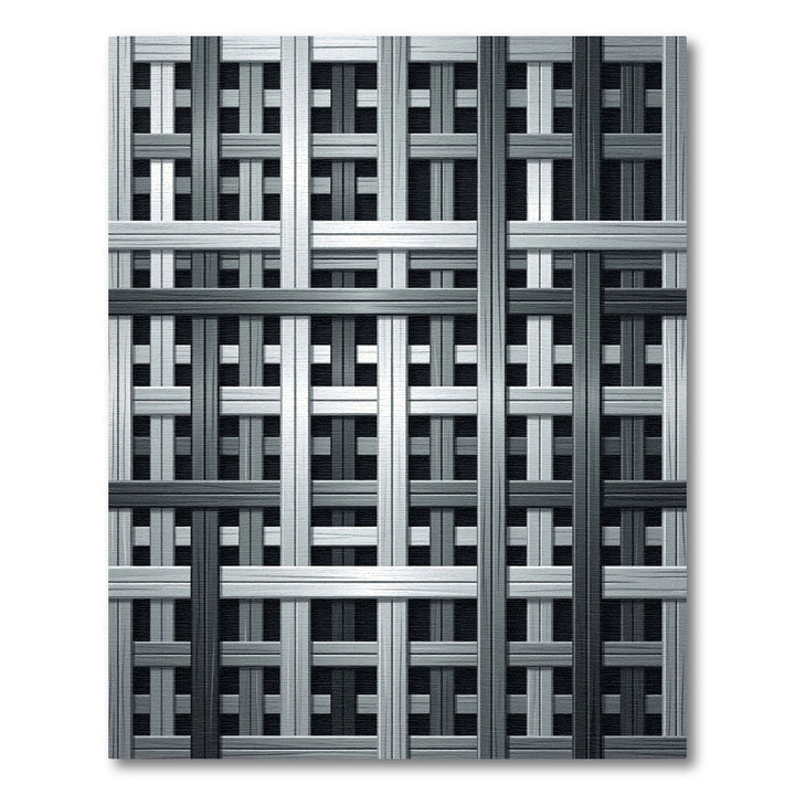 Gray Woven Wood Lattice Rug