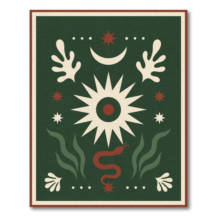 Green Celestial Sun Moon Area Rug