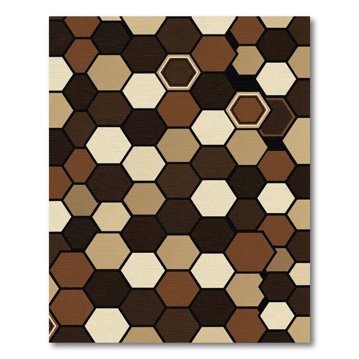 Earthy Tones Geometric Hexagon Rug