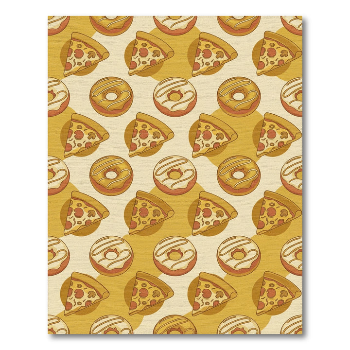 Whimsical Pizza Donut Repeating Pattern Rug