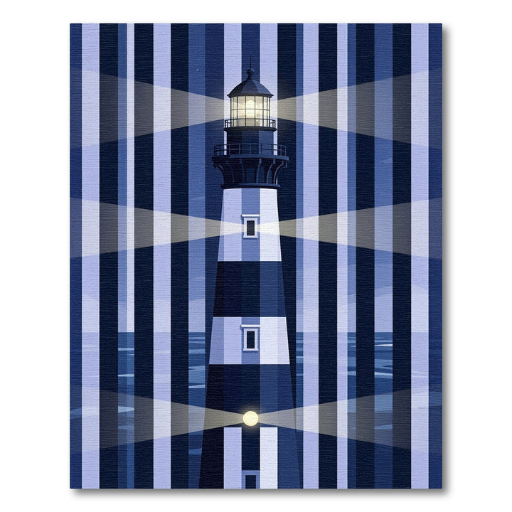 Coastal Blue Lighthouse Stripes Rug