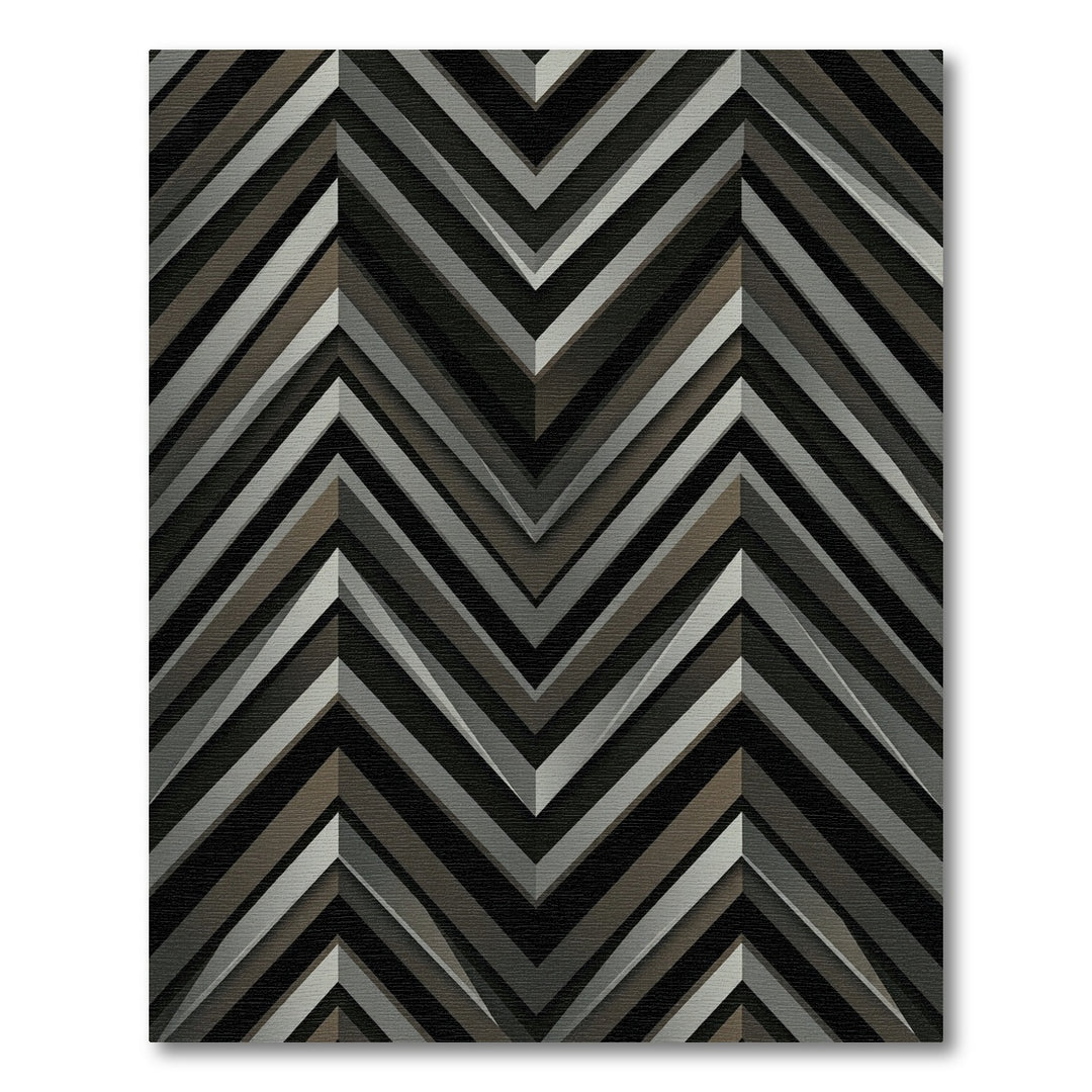 Monochromatic Chevron Zigzag Stripes Rug