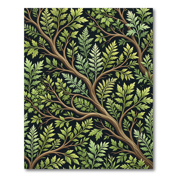 Emerald Branching Leaf Tapestry Rug