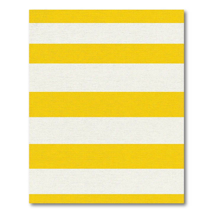 Coastal Yellow White Stripe Rug