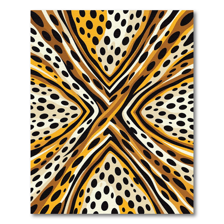Abstract Yellow Black Dot Flow Rug