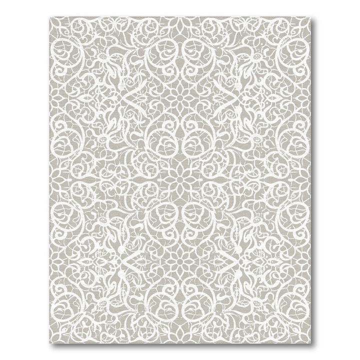 Vintage White Lacework Floral Mandala Rug