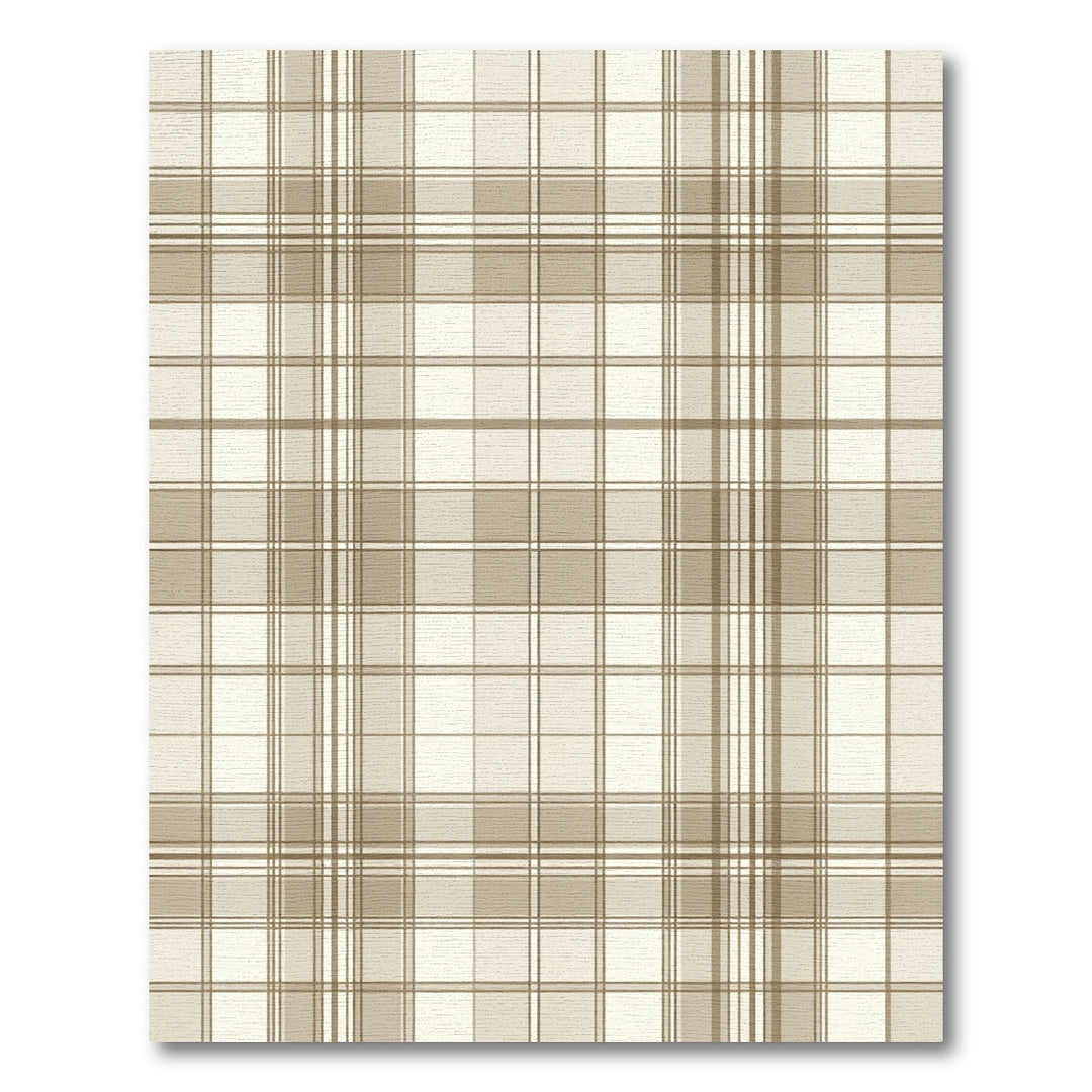 Classic Beige Plaid Tartan Rug