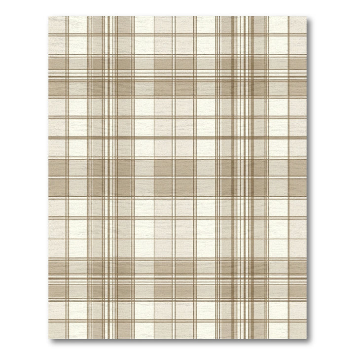 Classic Beige Plaid Tartan Rug