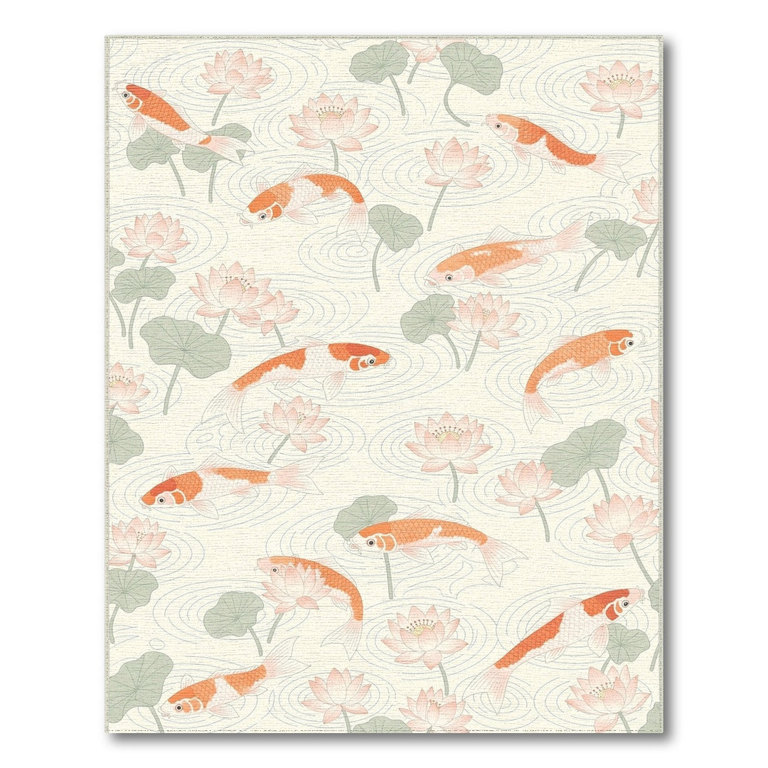 Koi Lotus Floral Area Rug