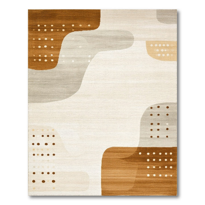 Brown and Tan Abstract Area Brown Abstract Wave Area Rug