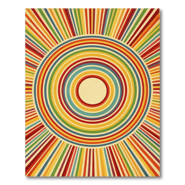 Multi-Color Geometric Circle Burst Area Rug