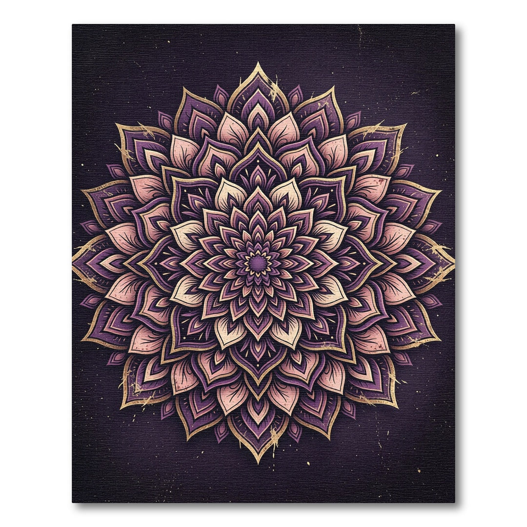 Majestic Purple Gold Mandala Rug