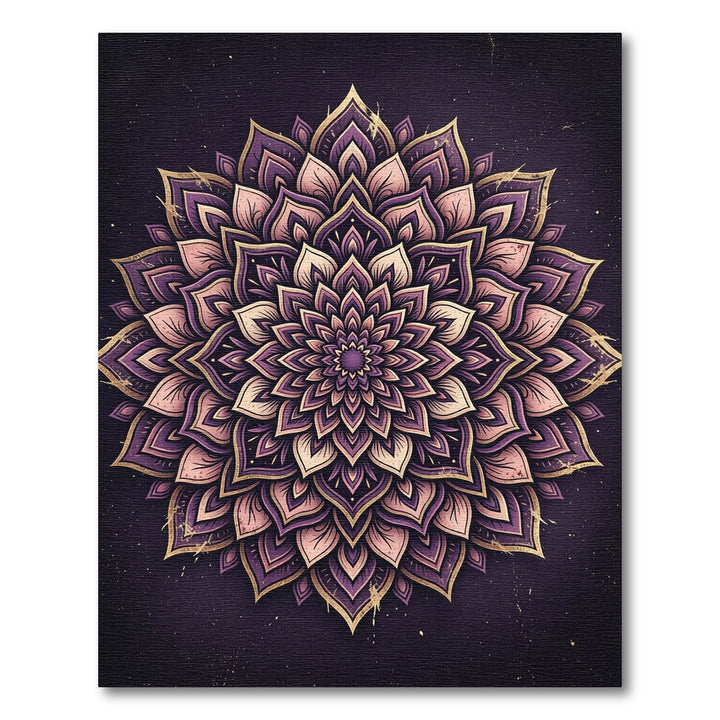 Majestic Purple Gold Mandala Rug