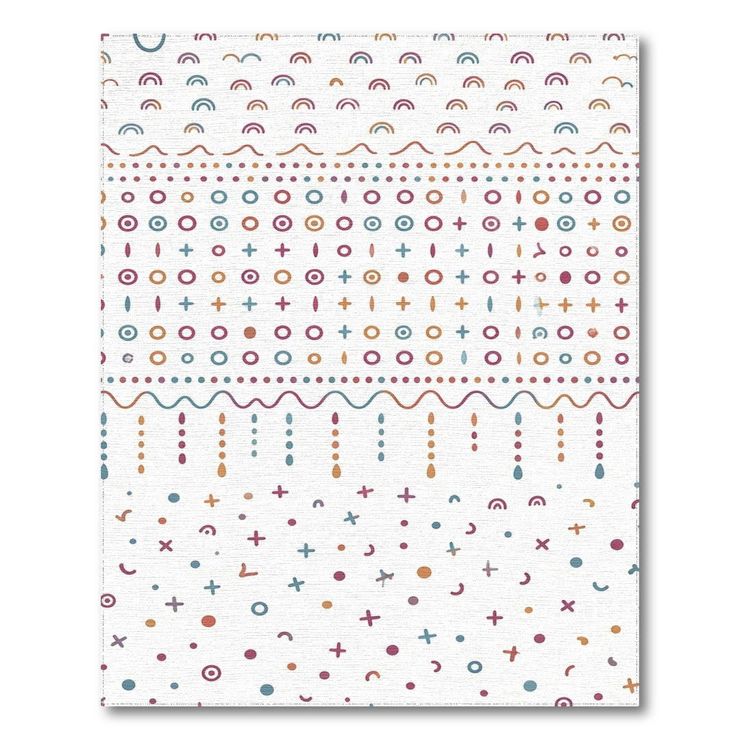 Rainbow Geometric Multi-Color Washable Area Rug