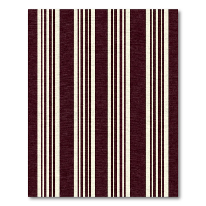 Classic Dark Burgundy Cream Stripe Rug