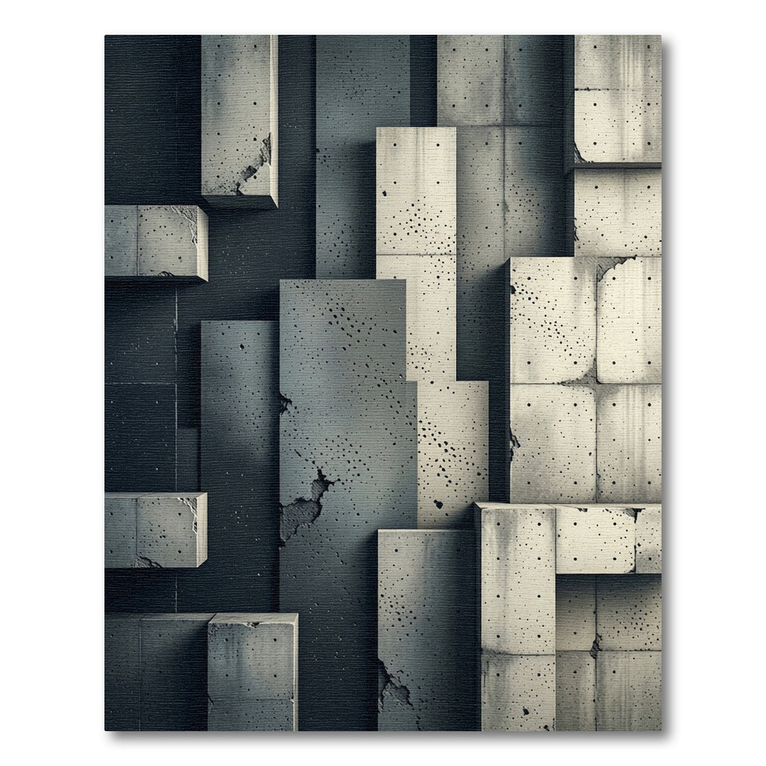 Concrete Block Textured Abstract Rug