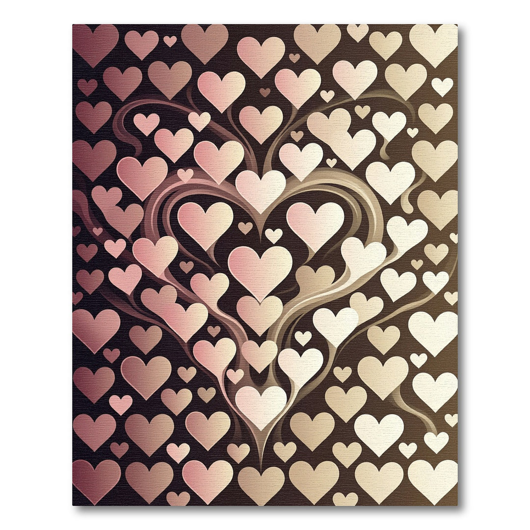 Romantic Pink Hearts Swirl Rug