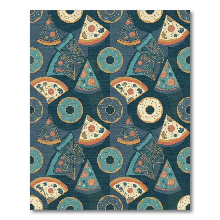 Whimsical Pizza and Donuts Navy Rug