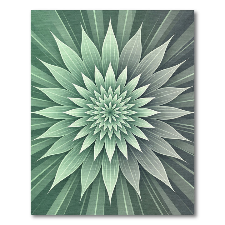 Green Petal Burst Lotus Rug