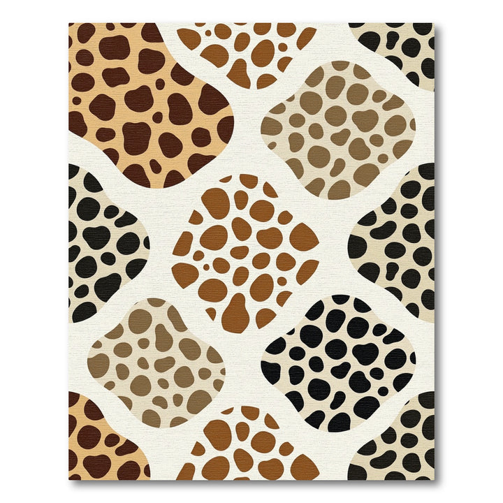 Abstract Spotted Ochre Brown Rug
