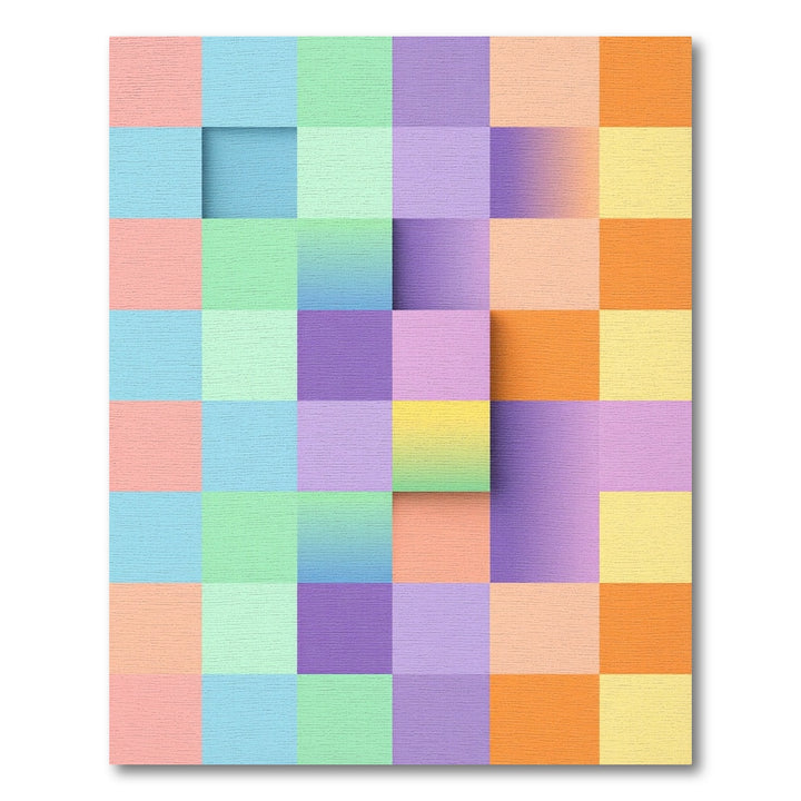 Modern Gradient Square Composition Rug