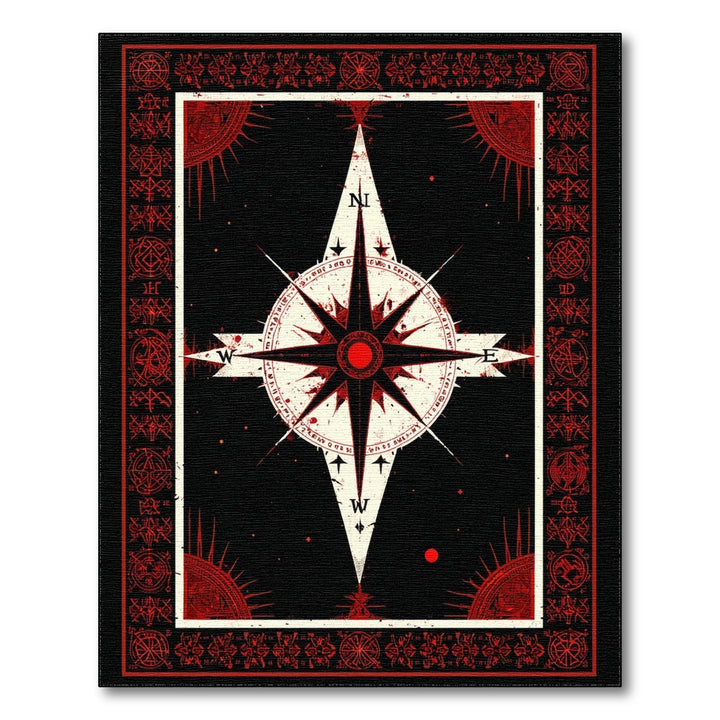 ODIKA Red Mystic Compass Area Rug