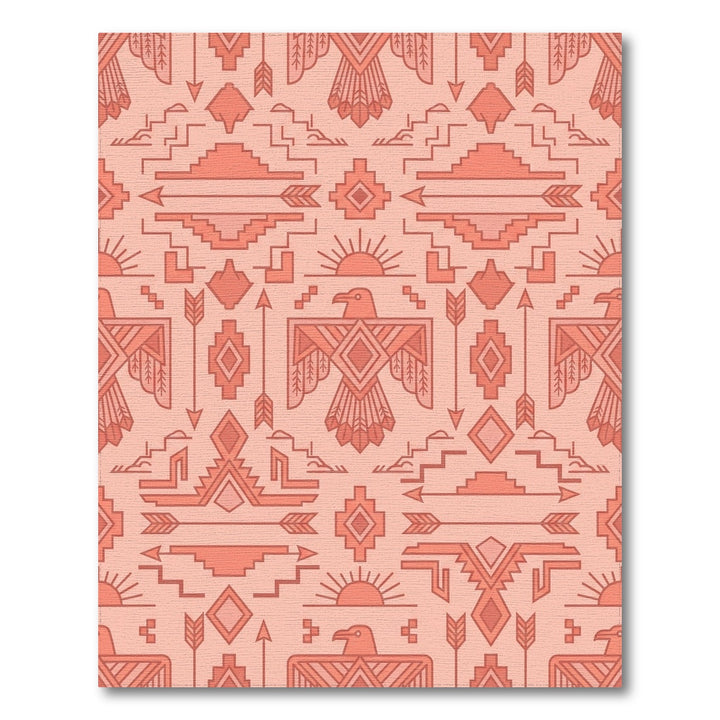 Coral Thunderbird Arrow Geometric Rug