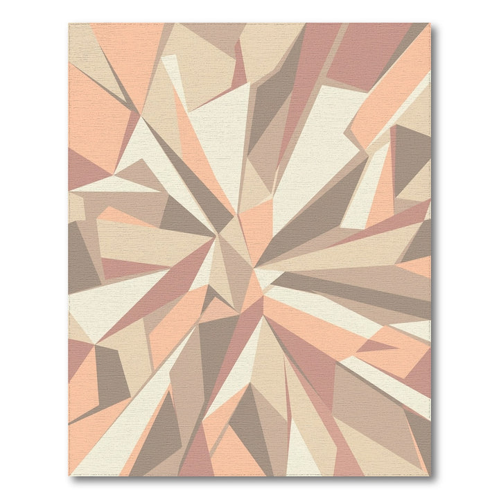 Geometric Faceted Stone Abstract Rug