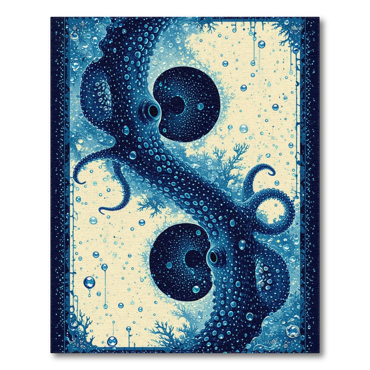Octopus Tentacle Blue Teal Area Rug