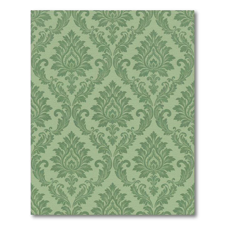 Forest Green Damask Scroll Rug