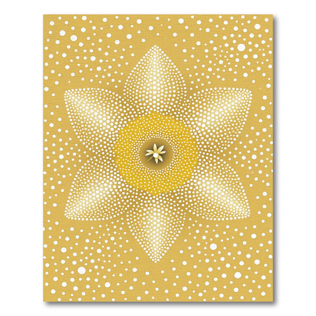 Golden Dotted Starburst Daisy Rug