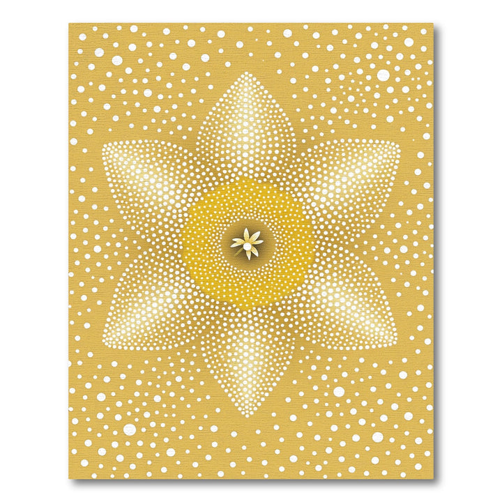 Golden Dotted Starburst Daisy Rug