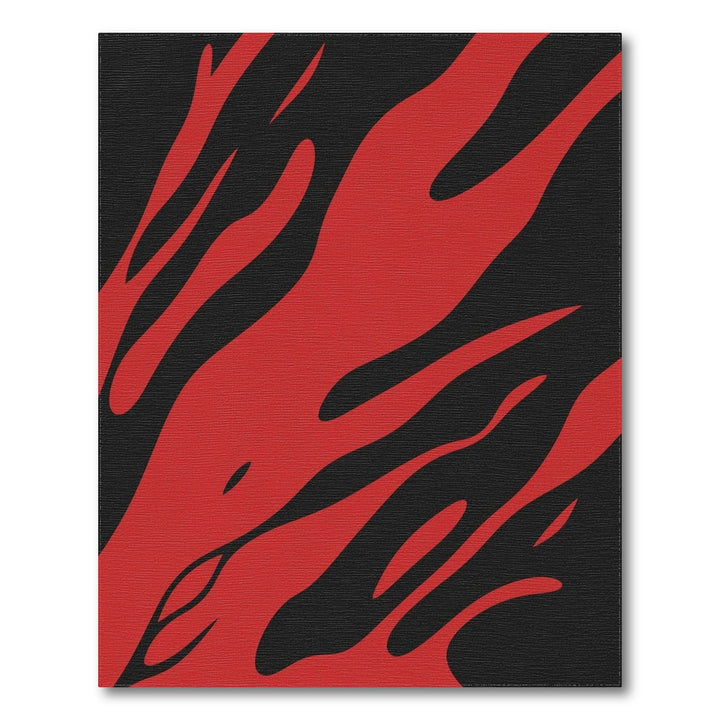 Bold Red Flame Washable Area Rug