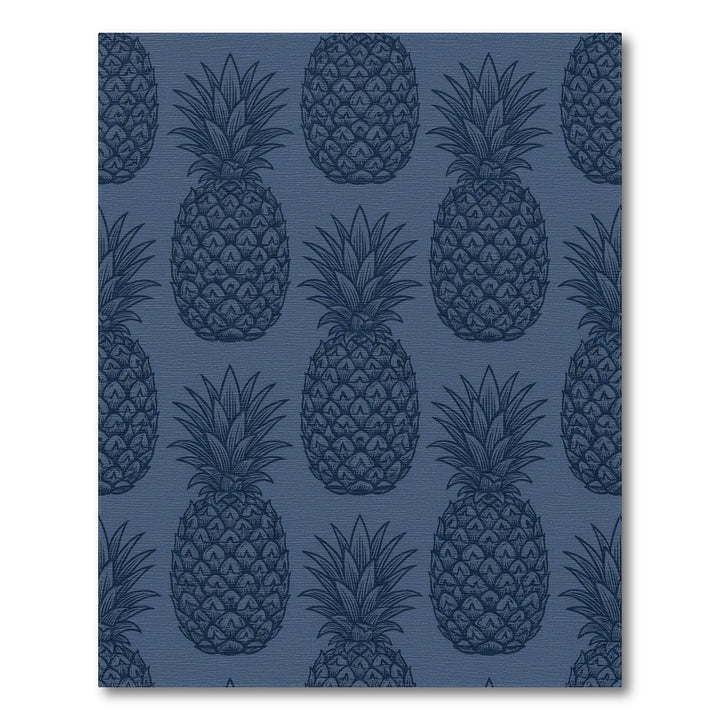 Dark Blue Tropical Pineapple Repeat Rug