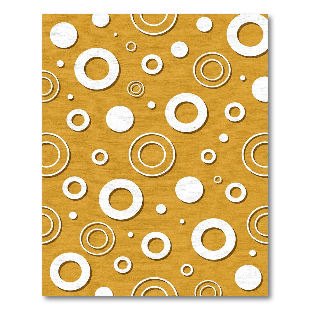 Retro White Circles Mustard Rug