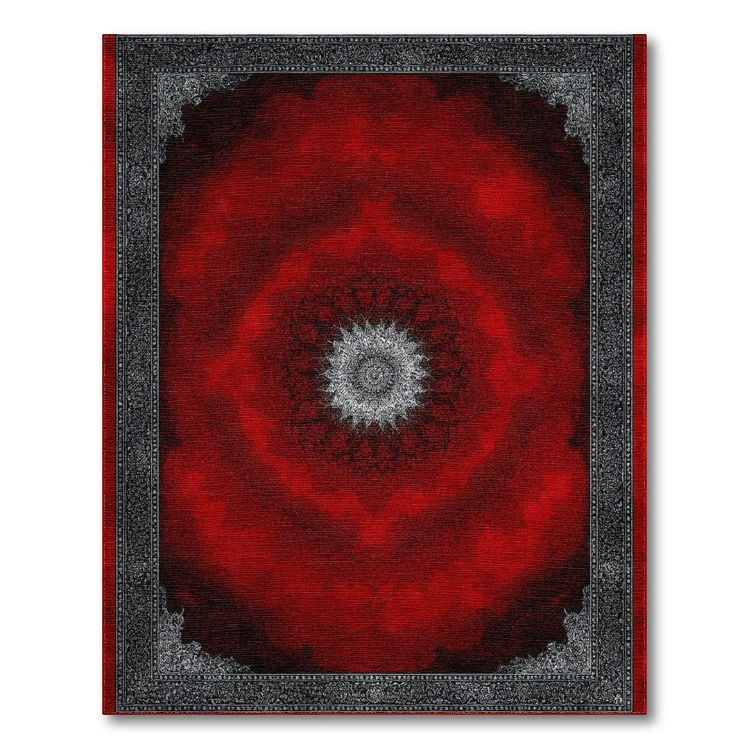 Red Traditional Persian Medallion Area Rug