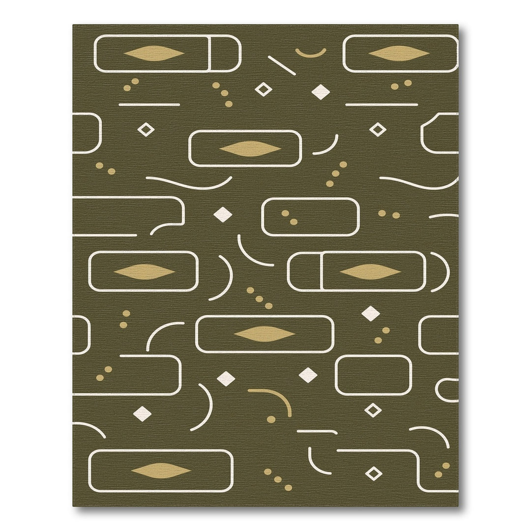 Green Geometric Modern Area Rug