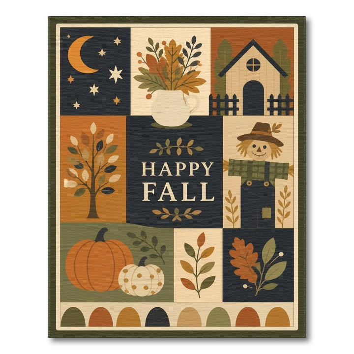 Happy Fall Patchwork Area Rug