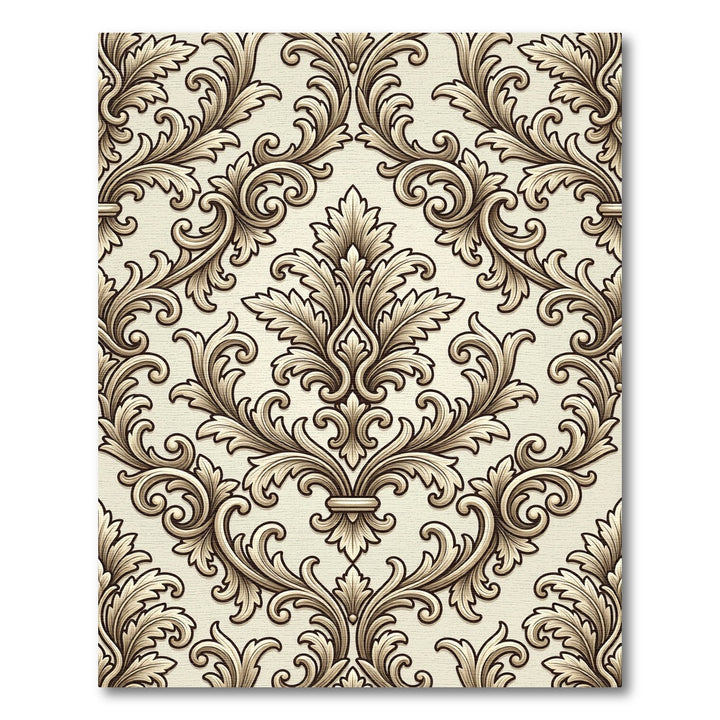 Rich Beige Baroque Swirl Rug