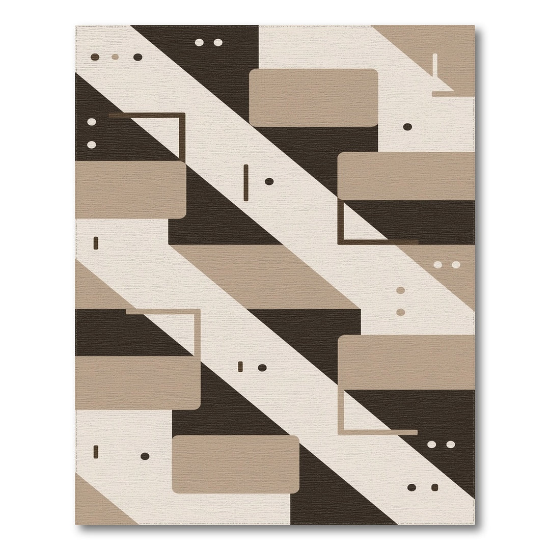 Modern Geometric Brown Tan Area Rug