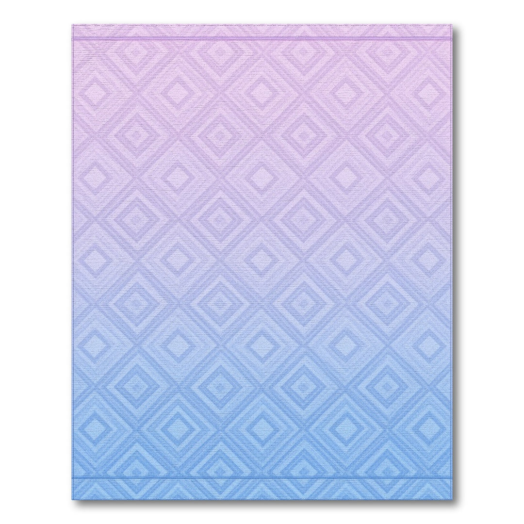 Purple Gradient Geometric Diamond Area Rug