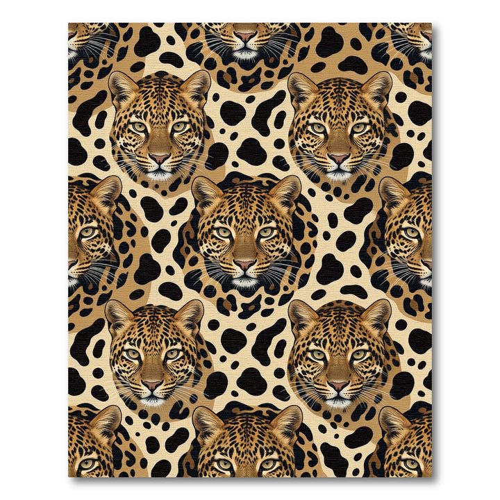 Golden Leopard Spots Animal Portrait Rug