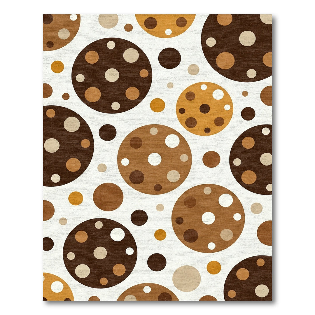 Brown White Orbiting Circles Rug