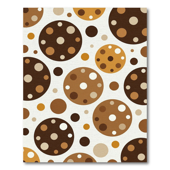 Brown White Orbiting Circles Rug