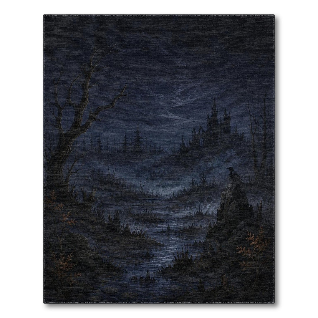 Dark Raven Swamp Washable Area Rug