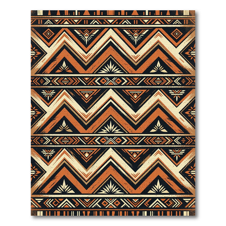 Bold Orange Zigzag Tribal Rug
