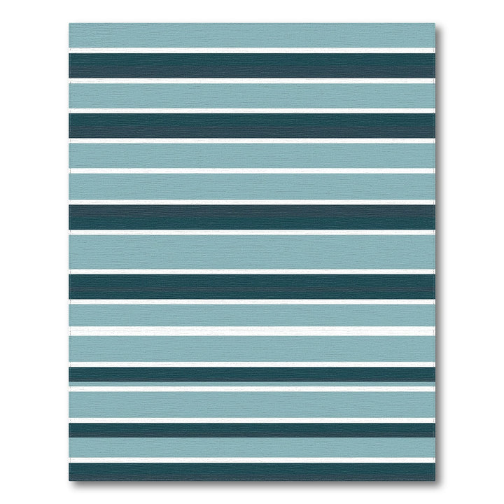 Contemporary Teal Horizontal Stripe Rug