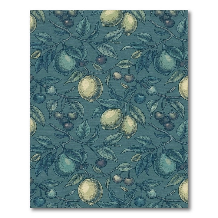 Vintage Lemon Cherry Branch Wallpaper Rug